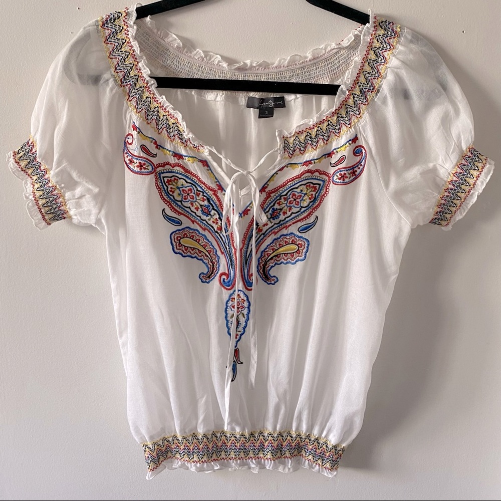 Twentyone embroidered boho/hippie blouse